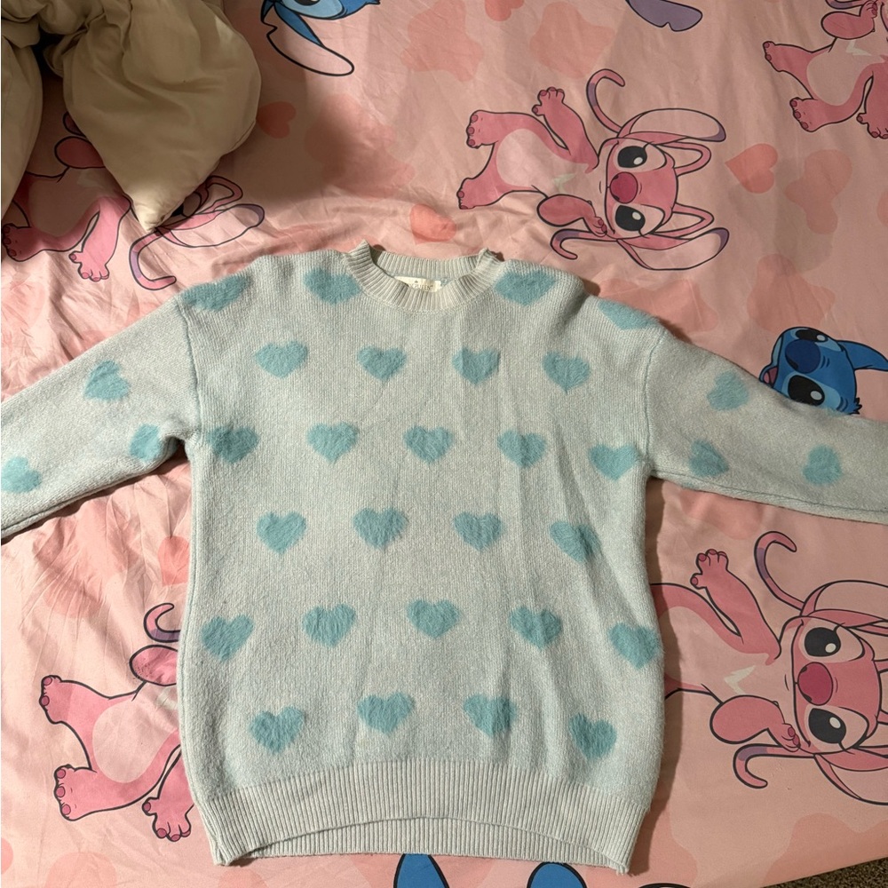 Blue Heart Pattern Women's Sweater